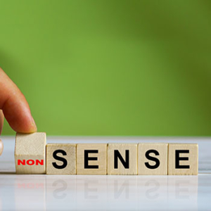 6 blocks spelling out "nonsense"